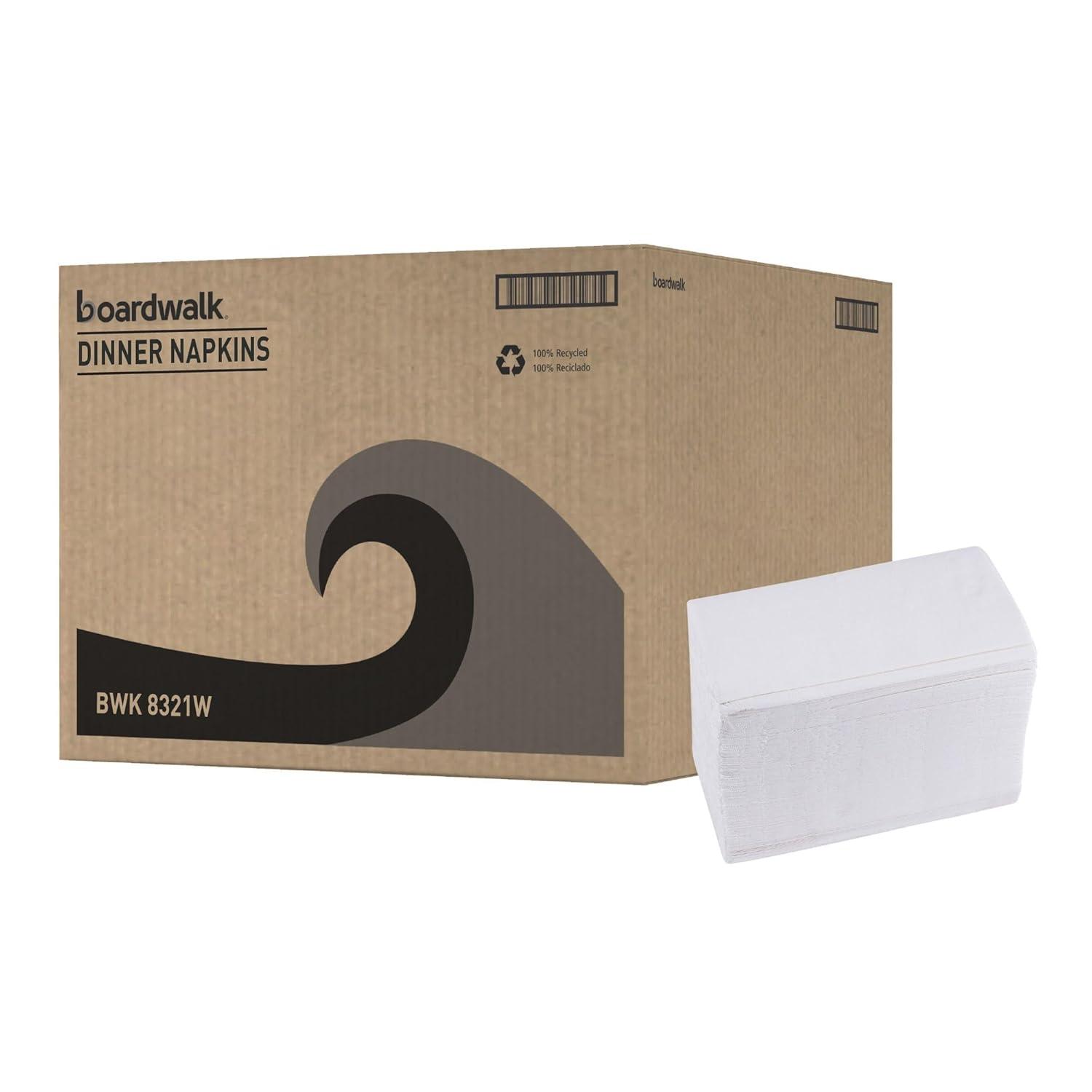 image:imageBoardwalk 18Fold Dinner Napkins 2Ply 15 x 17 White 300Pack 10 PacksCarton