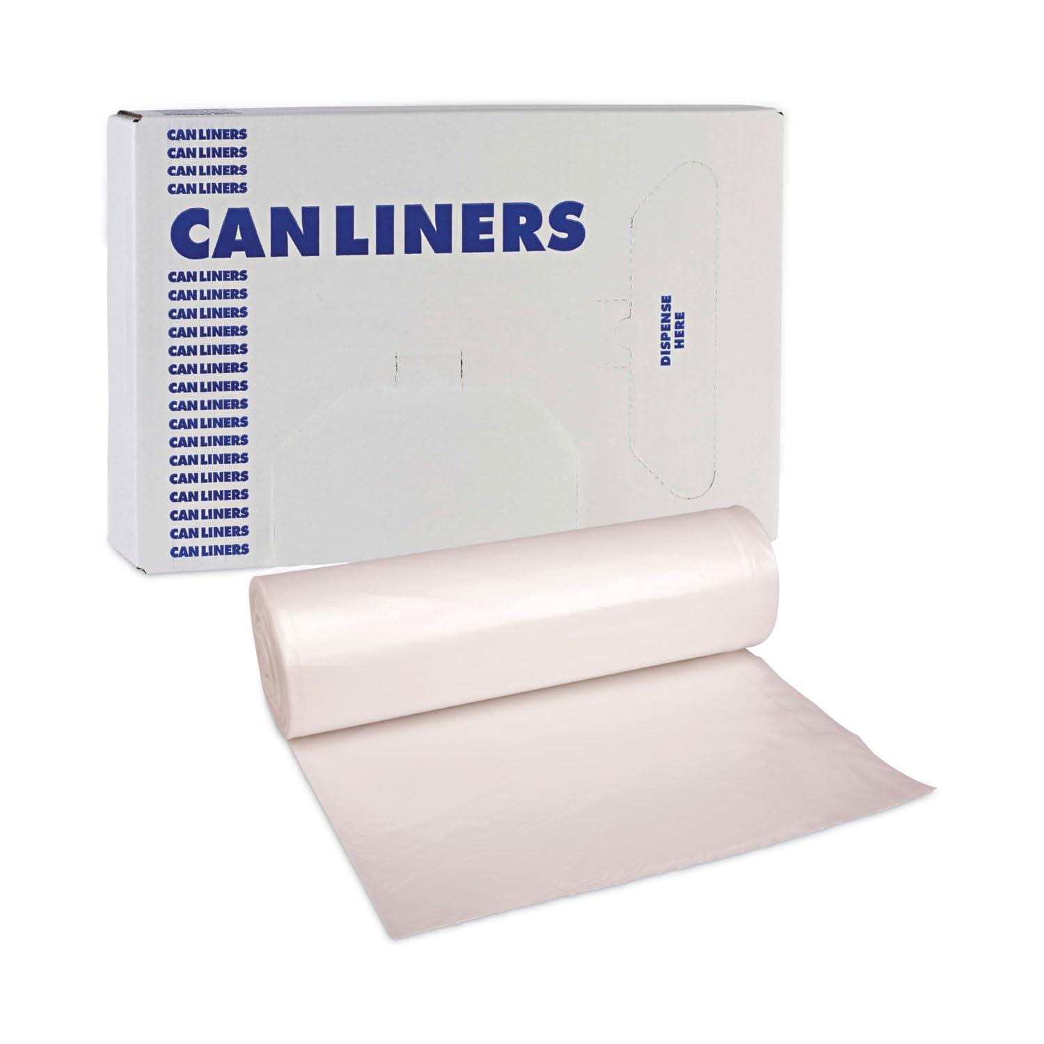 image:imageBoardwalk 243306 HighDensity Can Liner 1216gal 24 x 33 6mic Natural 50 Bags per Roll Case of 20 RollsNatural