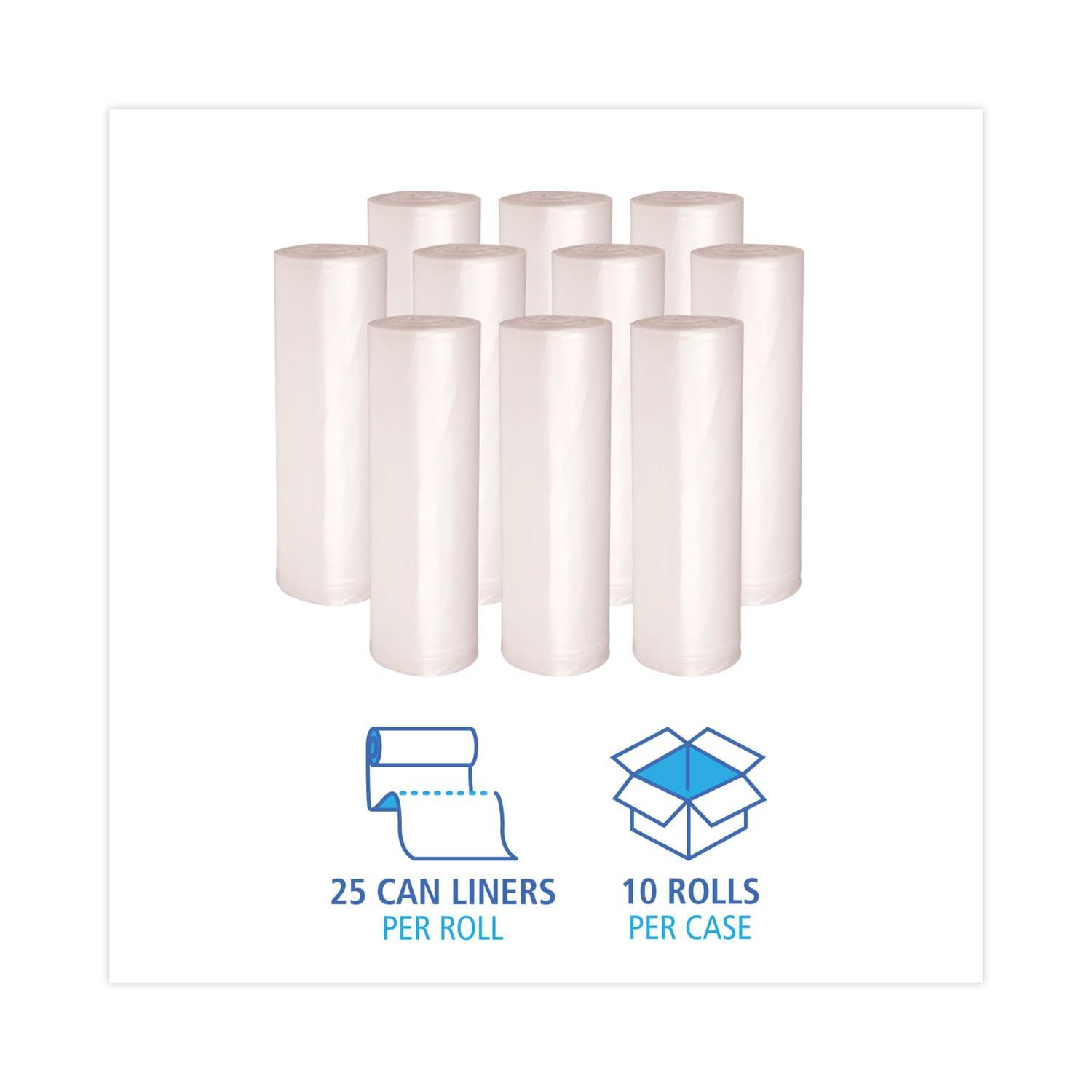 image:imageBoardwalk 243306 HighDensity Can Liner 1216gal 24 x 33 6mic Natural 50 Bags per Roll Case of 20 RollsNatural
