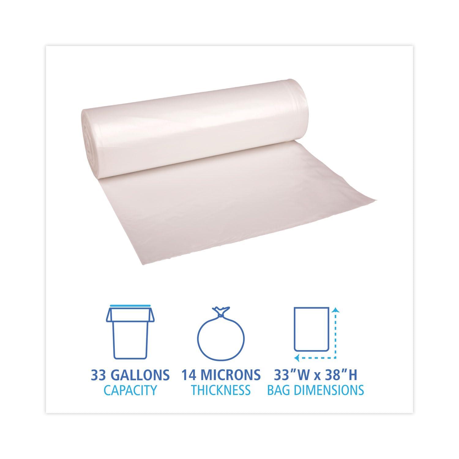 image:imageBoardwalk 243306 HighDensity Can Liner 1216gal 24 x 33 6mic Natural 50 Bags per Roll Case of 20 RollsNatural