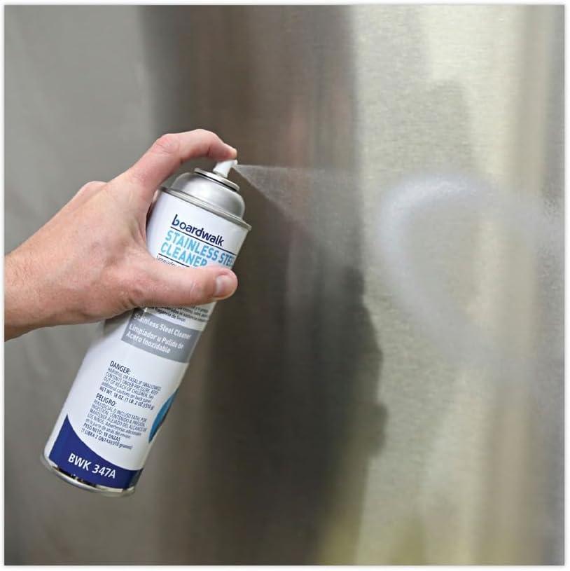 image:imageBoardwalk 347ACT Stainless Steel Cleaner amp Polish Lemon 18oz Aerosol Case of 12