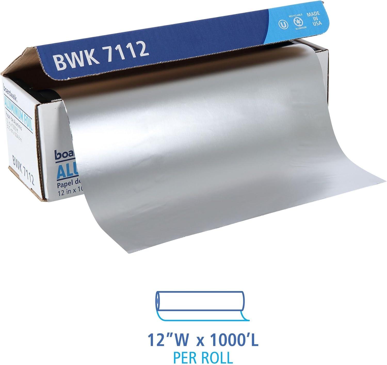 image:imageBoardwalk 7112 Extra Thick Standard Aluminum Foil Roll 1000 Length x 12 Width x 16 Micron Thickness