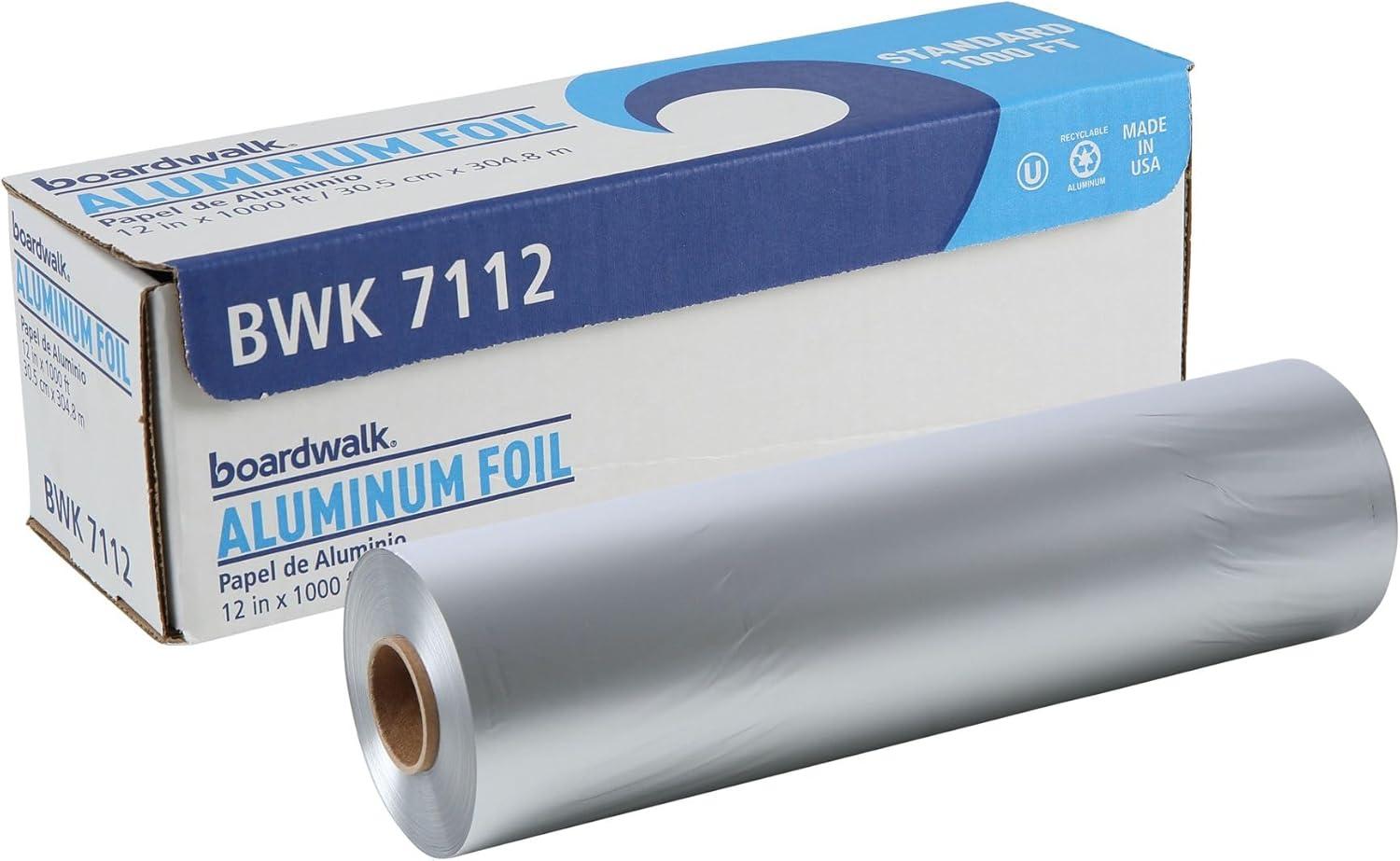 image:imageBoardwalk 7112 Extra Thick Standard Aluminum Foil Roll 1000 Length x 12 Width x 16 Micron Thickness