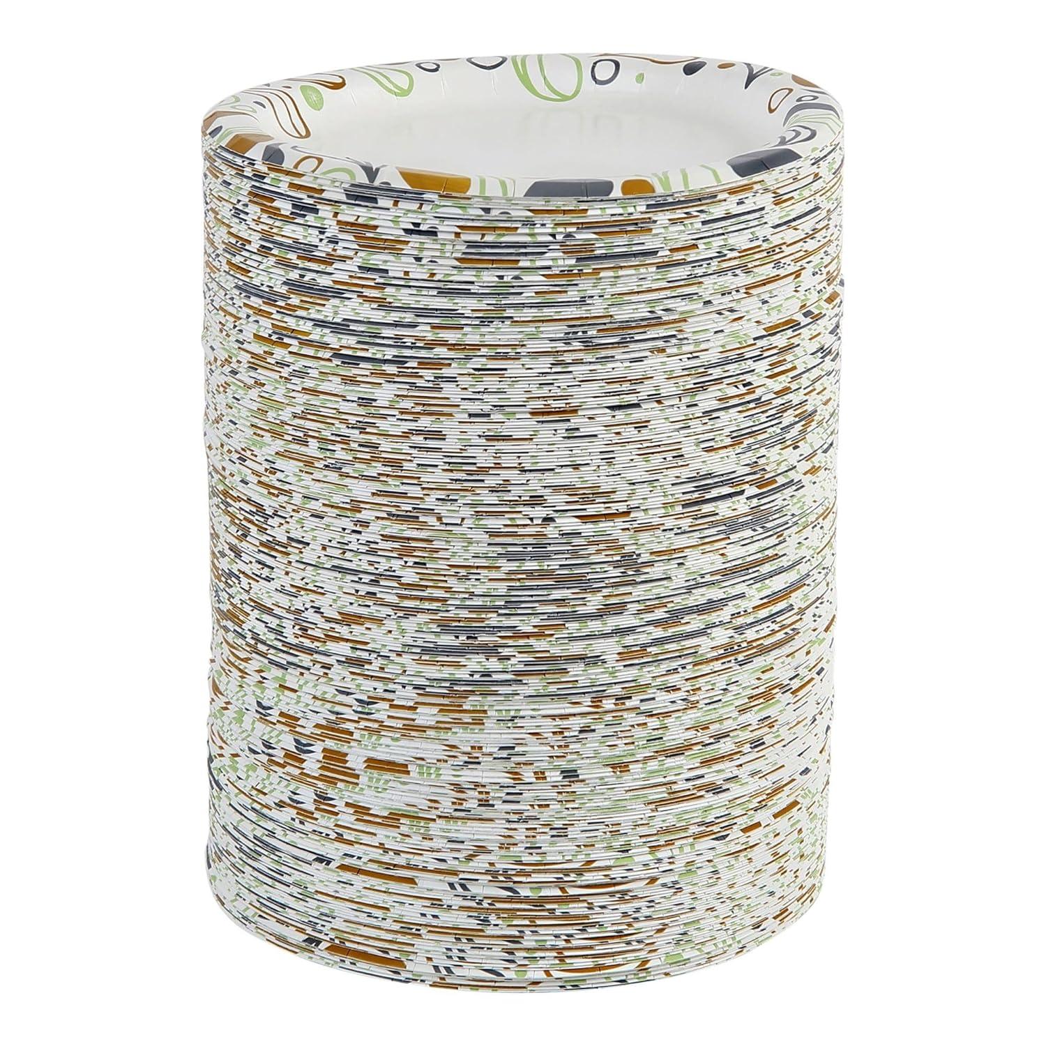 image:imageBoardwalk Deerfield Printed Paper Plates 6 Dia Coatedsoak Proof Multicolor 250pack 4 Packscarton