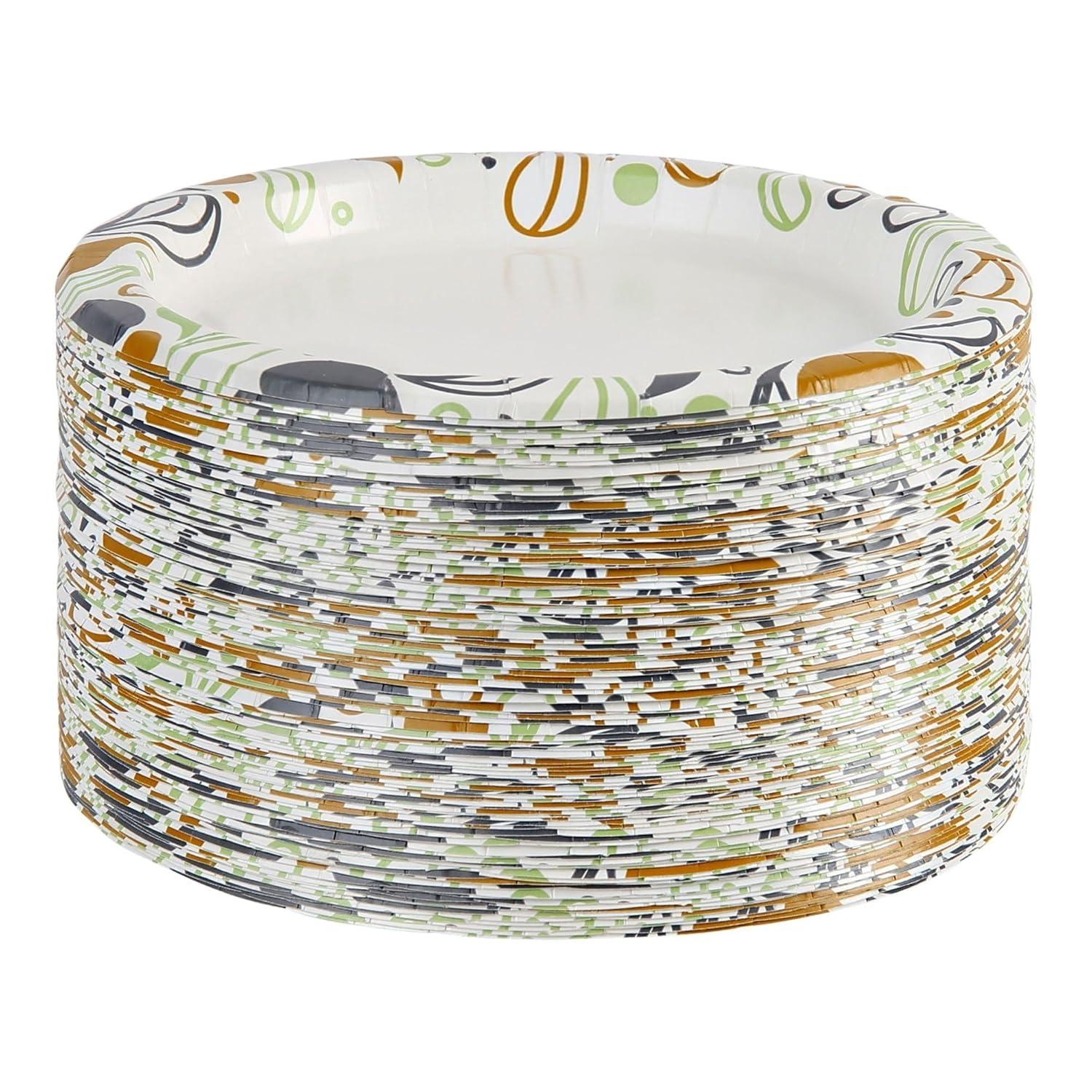 image:imageBoardwalk Deerfield Printed Paper Plates 9 Dia Coatedsoak Proof Multicolor 125pack 8 Packscarton