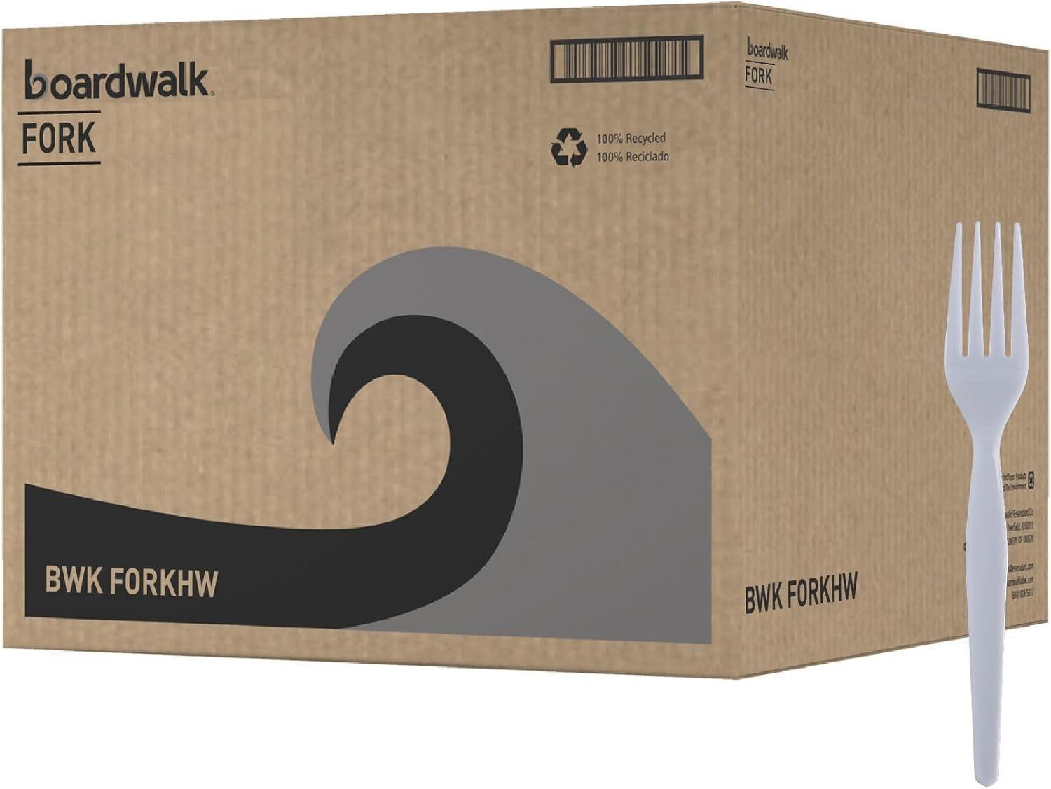 image:imageBoardwalk Heavyweight Polystyrene Cutlery Fork White 1000carton