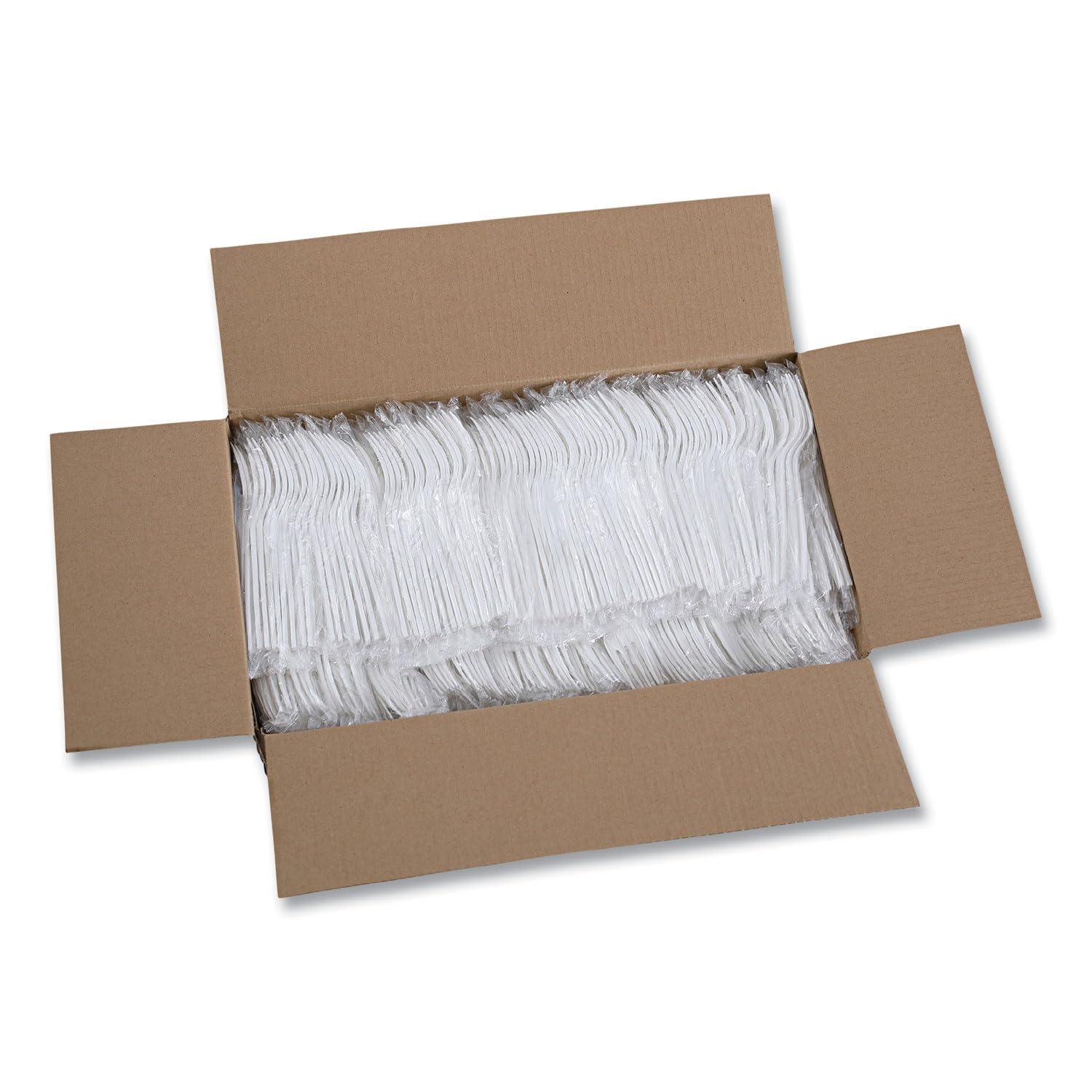 image:imageBoardwalk Heavyweight Wrapped Polypropylene Cutlery Fork White 1000Carton