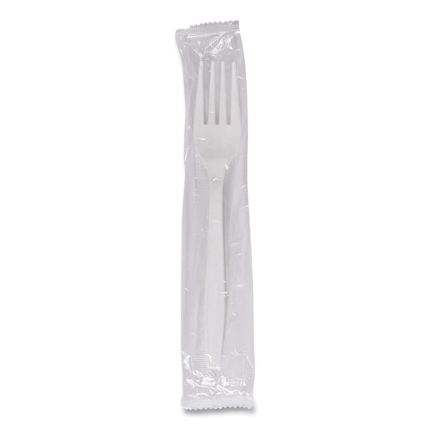 image:imageBoardwalk Heavyweight Wrapped Polypropylene Cutlery Fork White 1000Carton