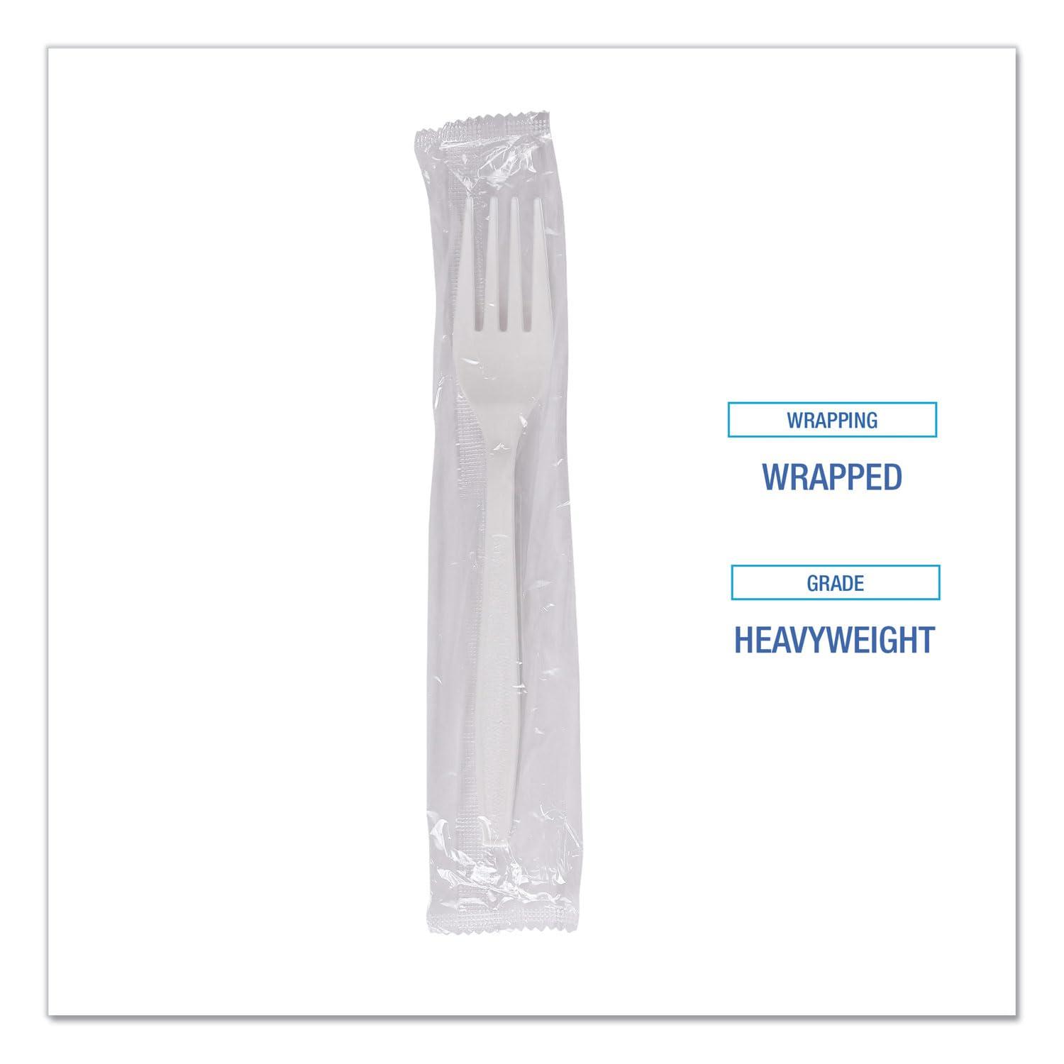 image:imageBoardwalk Heavyweight Wrapped Polypropylene Cutlery Fork White 1000Carton