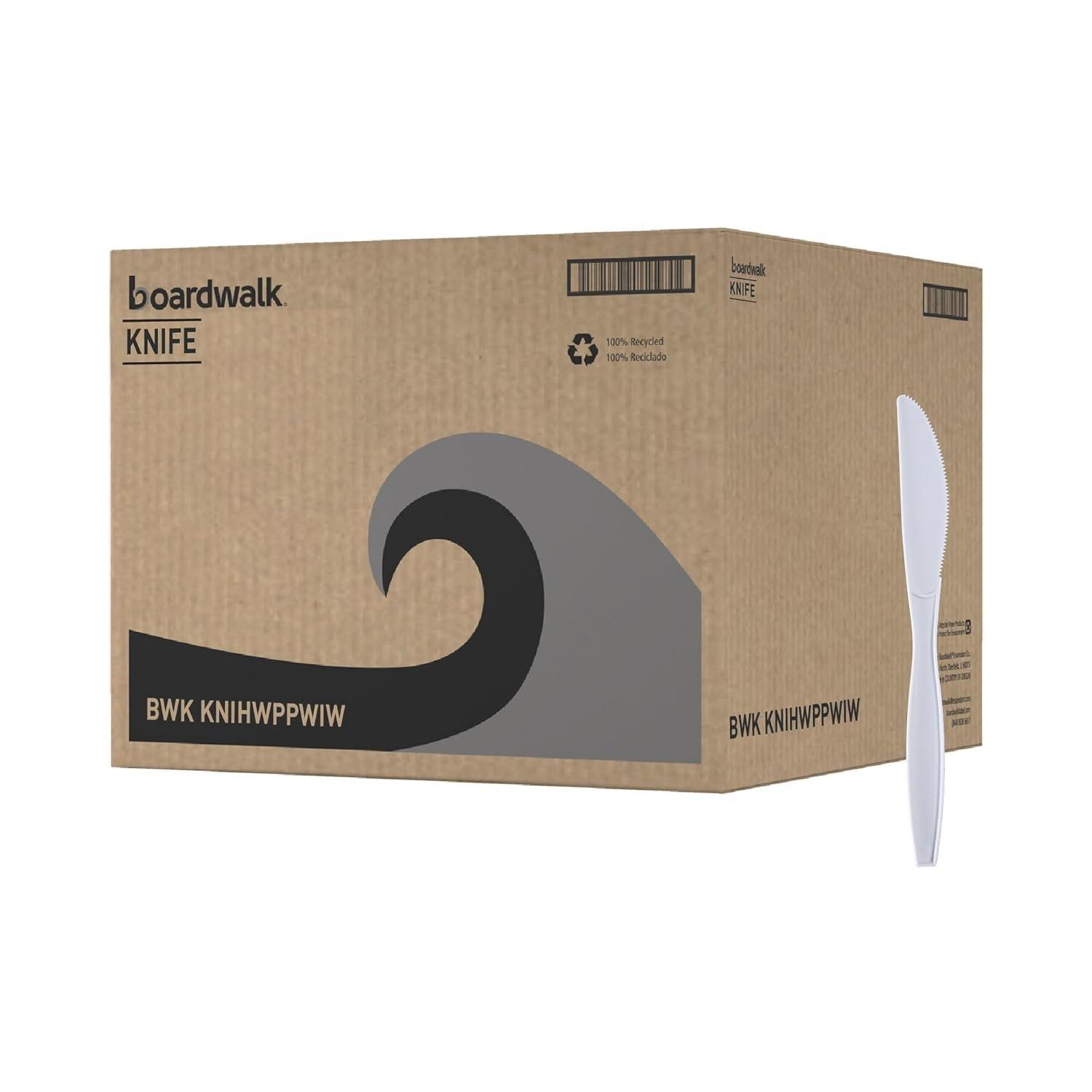 image:imageBoardwalk Heavyweight Wrapped Polypropylene Cutlery Knife White 1000Carton