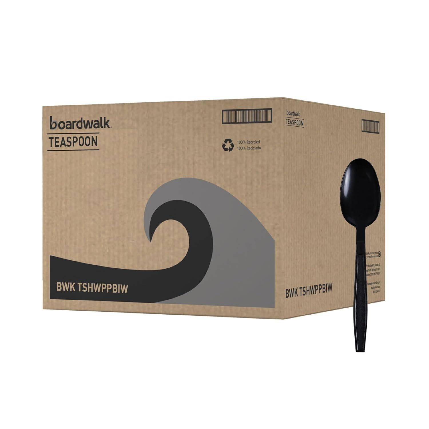 image:imageBoardwalk Heavyweight Wrapped Polypropylene Cutlery Teaspoon Black 1000Carton