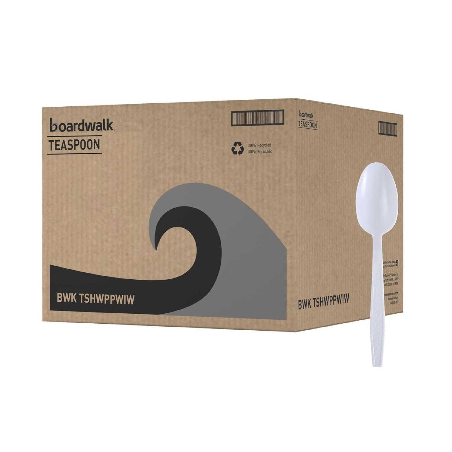 image:imageBoardwalk Heavyweight Wrapped Polypropylene Cutlery Teaspoon White 1000Carton