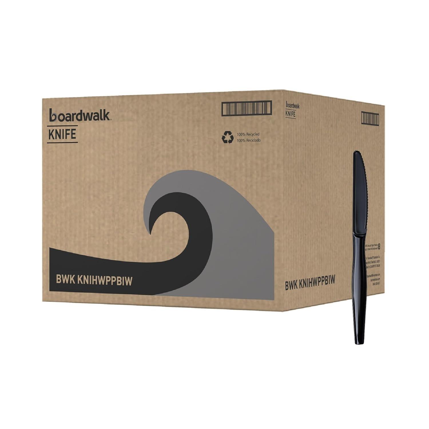 image:imageBoardwalk Heavyweight Wrapped Polystyrene Cutlery Knife Black 1000Carton