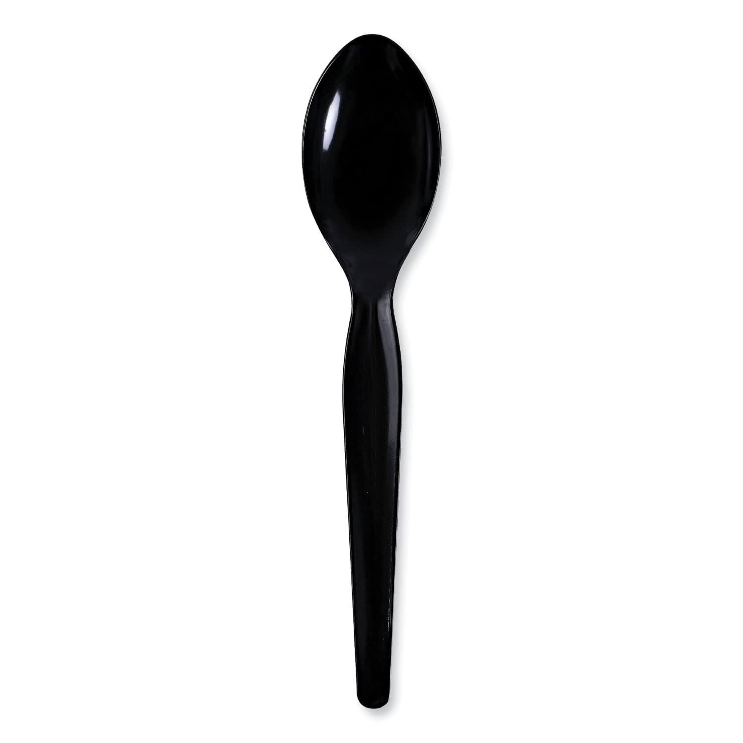 image:imageBoardwalk Heavyweight Wrapped Polystyrene Cutlery Teaspoon Black 1000Carton