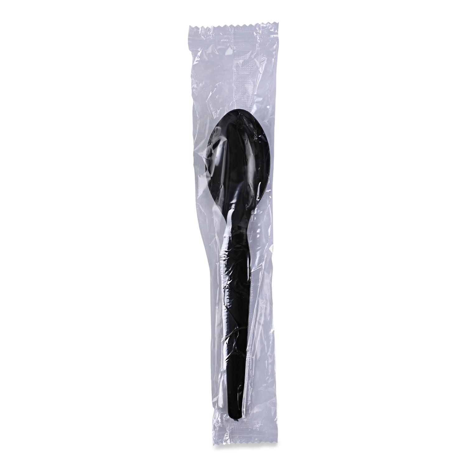 image:imageBoardwalk Heavyweight Wrapped Polystyrene Cutlery Teaspoon Black 1000Carton