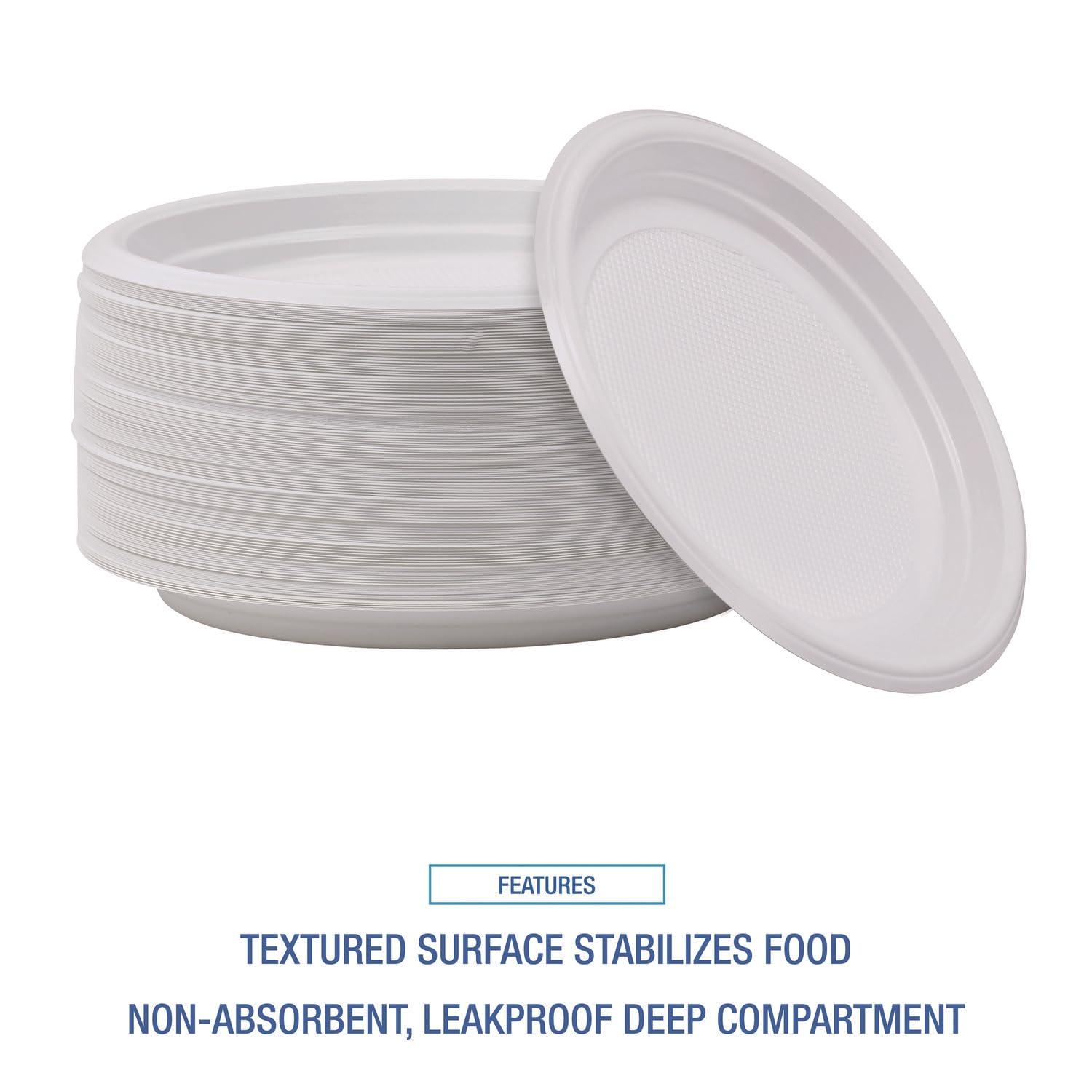 image:imageBoardwalk HiImpact Plastic Dinnerware Plate 9 dia White 500Carton