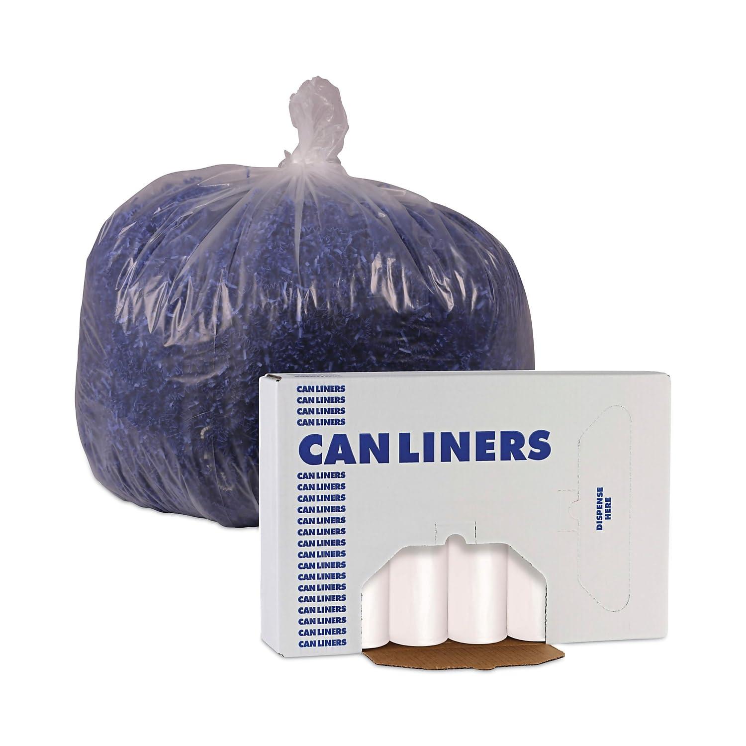 image:imageBoardwalk HighDensity Can Liners 45 gal 13 mic 40 x 46 Natural 25 BagsRoll 10 RollsCartonNatural