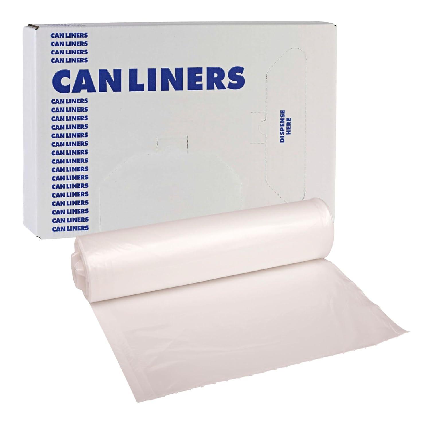 image:imageBoardwalk HighDensity Can Liners 45 gal 13 mic 40 x 46 Natural 25 BagsRoll 10 RollsCartonNatural