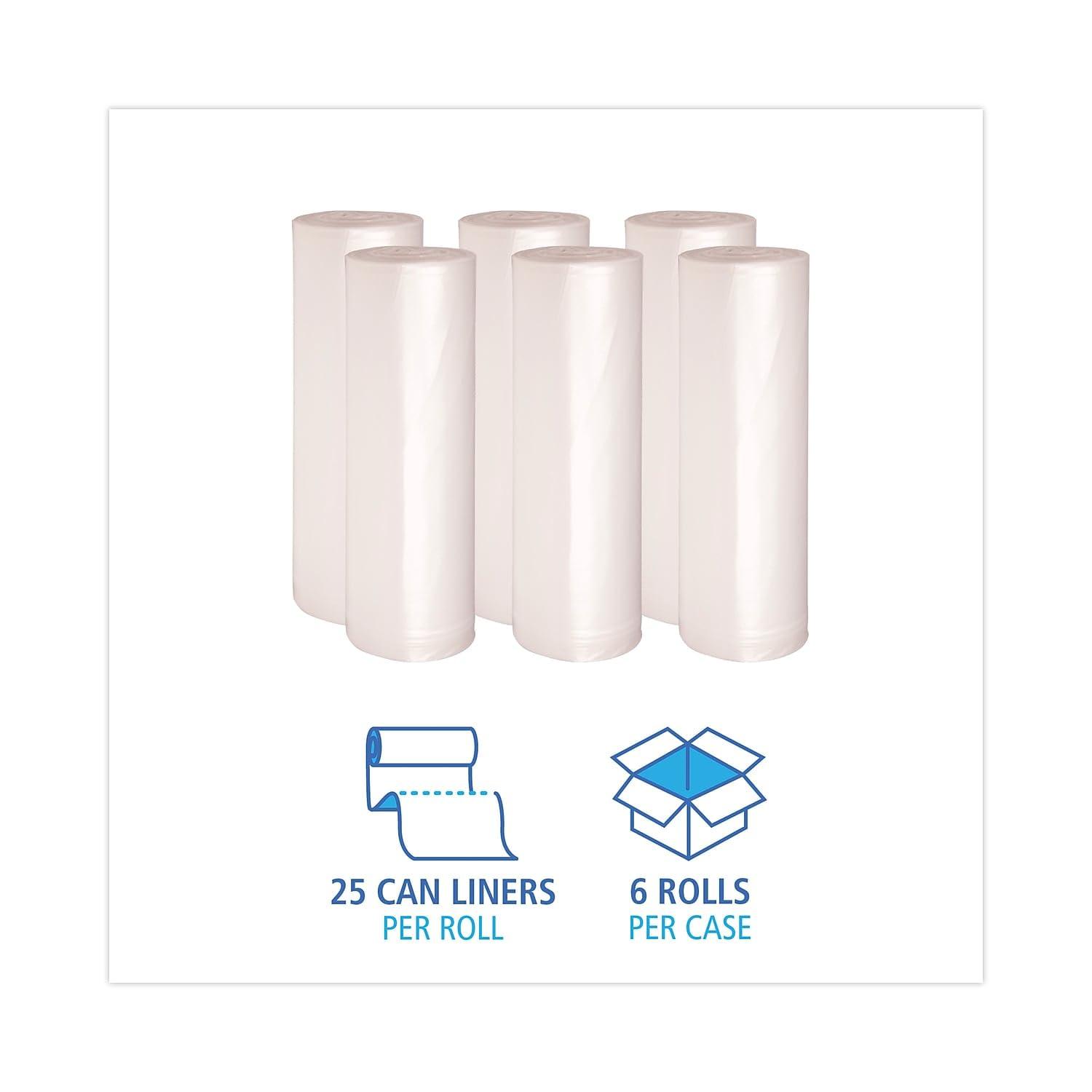 image:imageBoardwalk HighDensity Can Liners 45 gal 13 mic 40 x 46 Natural 25 BagsRoll 10 RollsCartonNatural