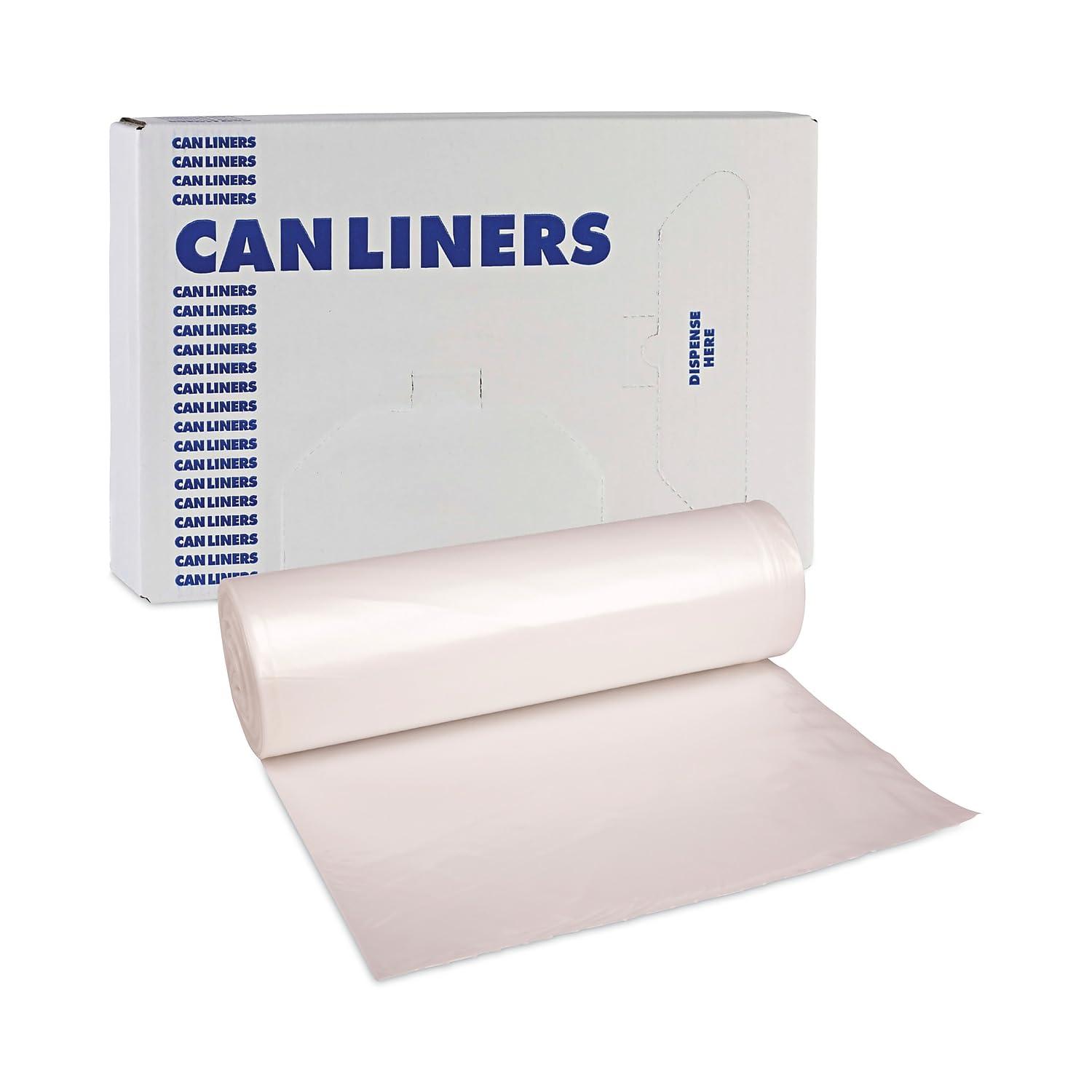 image:imageBoardwalk HighDensity Can Liners 45 gal 13 mic 40 x 46 Natural 25 BagsRoll 10 RollsCartonNatural