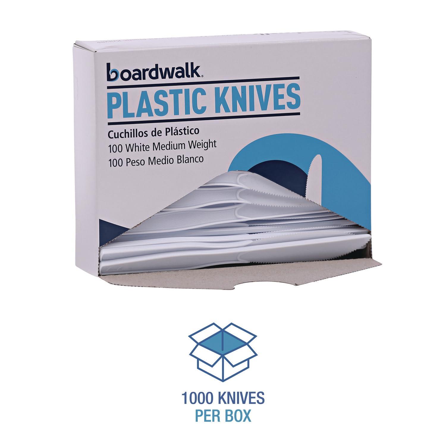 image:imageBoardwalk Mediumweight Polystyrene Cutlery Knife White 10 Boxes of 100Carton