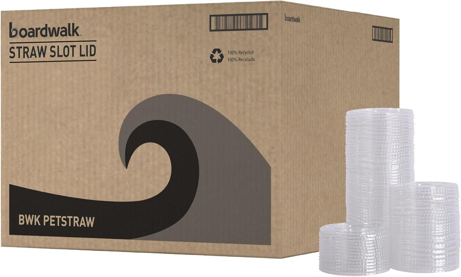 image:imageBoardwalk PET Cold Cup Lids Fits 12 oz Squat and 14 to 24 oz Plastic Cups Clear 1000Carton