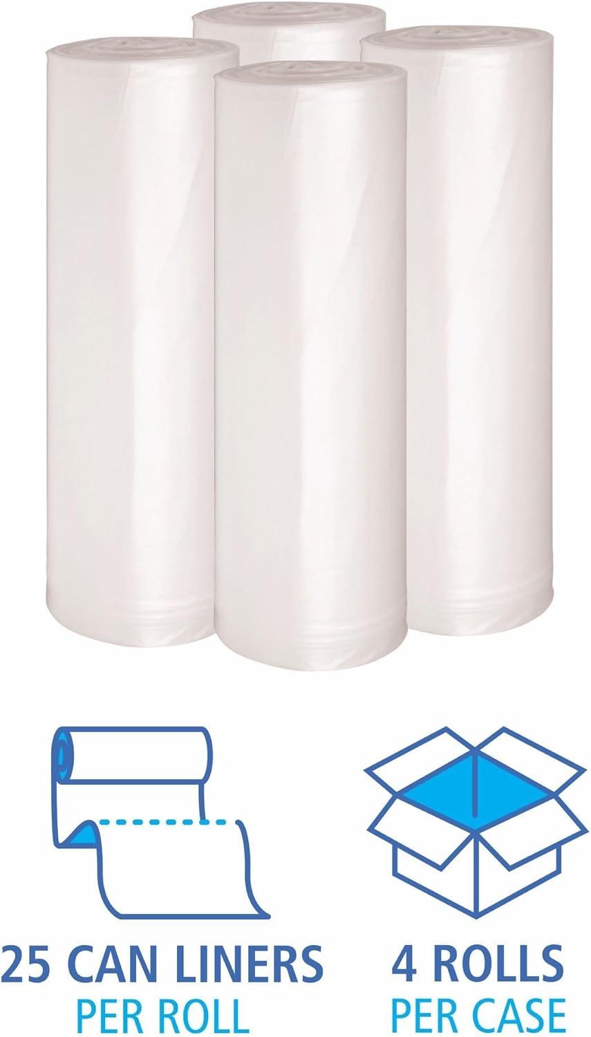 image:imageBoardwalk Recycled LowDensity Polyethylene Can Liners 60 Gallon Garbage Bags 11 mil 38 x 58 Clear 10 BagsRoll 10 RollsCarton100 Count Pack of 1