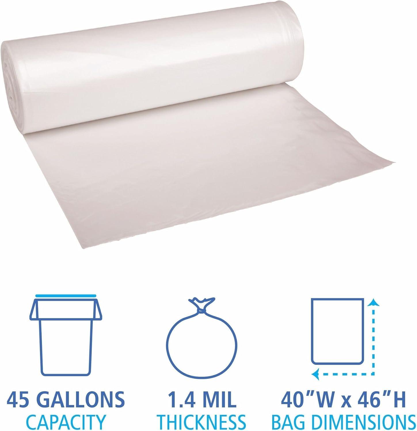image:imageBoardwalk Recycled LowDensity Polyethylene Can Liners 60 Gallon Garbage Bags 11 mil 38 x 58 Clear 10 BagsRoll 10 RollsCarton100 Count Pack of 1