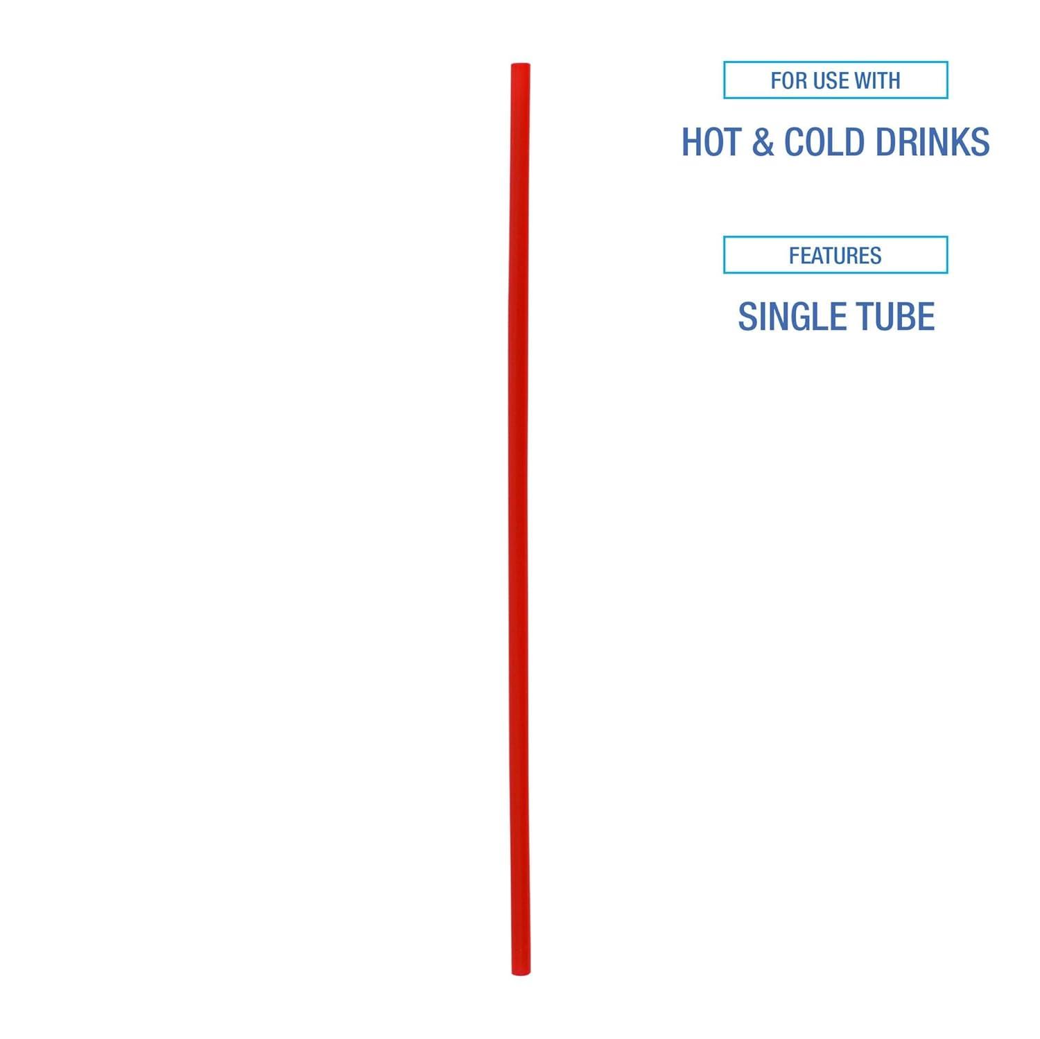 image:imageBoardwalk STRU525R10 Unwrapped SingleTube StirStraws 5 14 Red Pack of 1000 Case of 10