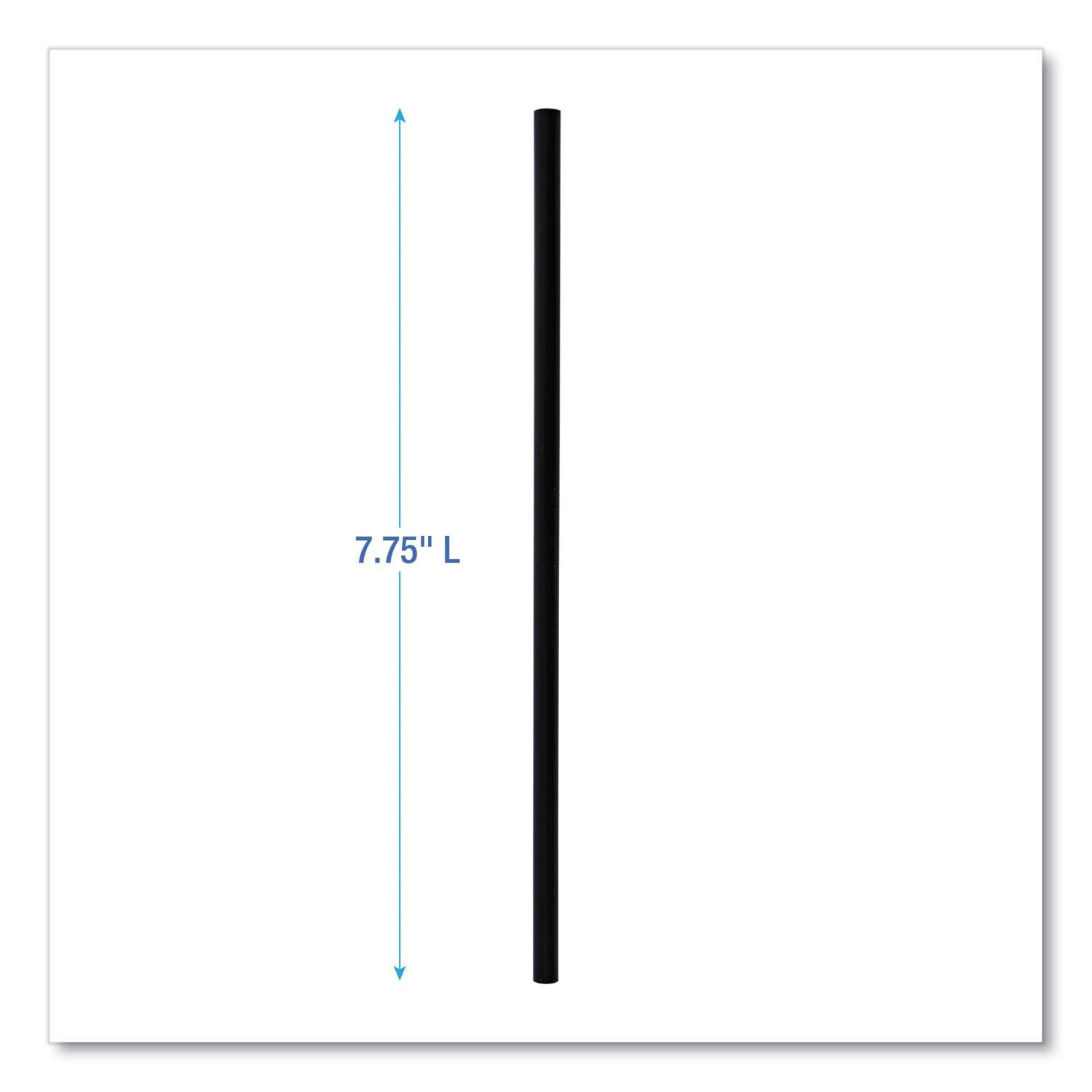 image:imageBoardwalk Wrapped Jumbo Straws 775 Polypropylene Black 250Pack 50 PacksCarton