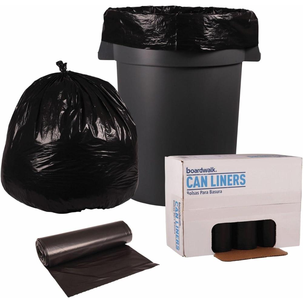 image:imageBoardwalk 521 Super ExtraHeavy Repro Can Liner 40x46 16 Mil 45gal Blk 10 Bags per Roll Case of 10 Rolls1 Count Pack of 100