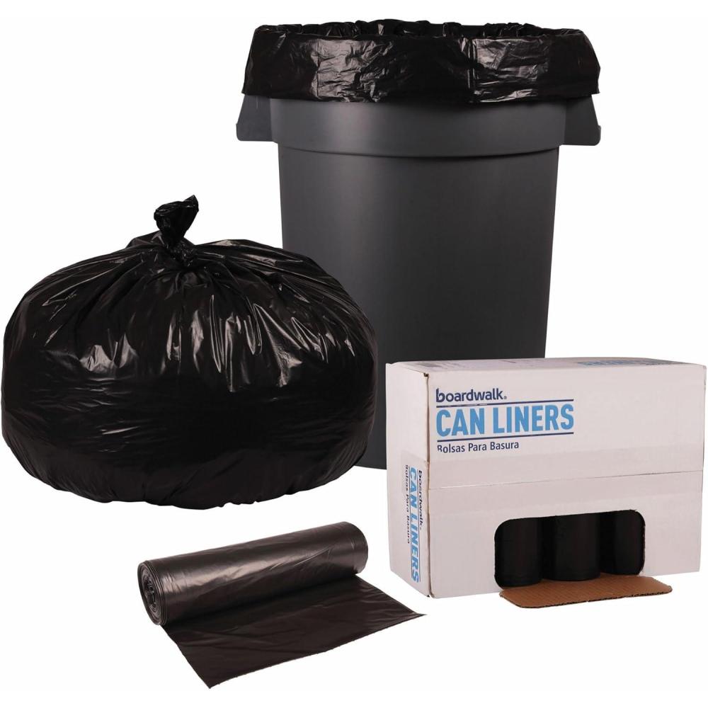 image:imageBoardwalk 522 Super ExtraHeavy Repro Can Liner 43x47 16 Mil 56gal Blk 10 Bags per Roll Case of 10 Rolls