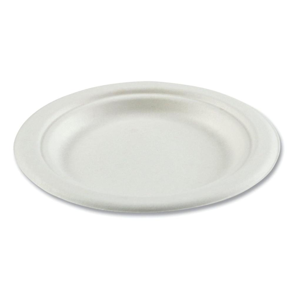 image:imageBoardwalk Bagasse PFASFree Dinnerware Plate 6 dia White 1000Carton