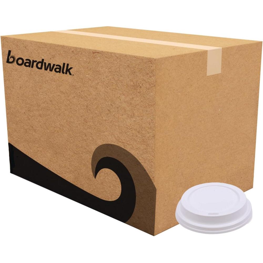 image:imageBoardwalk Deerfield Hot Cup Lids Fits 10 Oz To 20 Oz Cups White Plastic 50pack 20 Packscarton