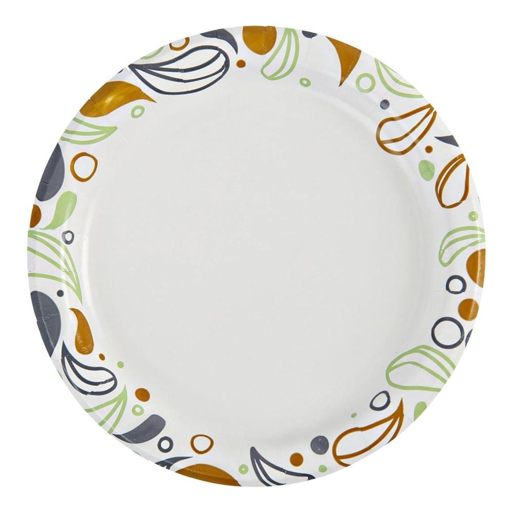 image:imageBoardwalk Deerfield Printed Paper Plates 6 Dia Coatedsoak Proof Multicolor 250pack 4 Packscarton
