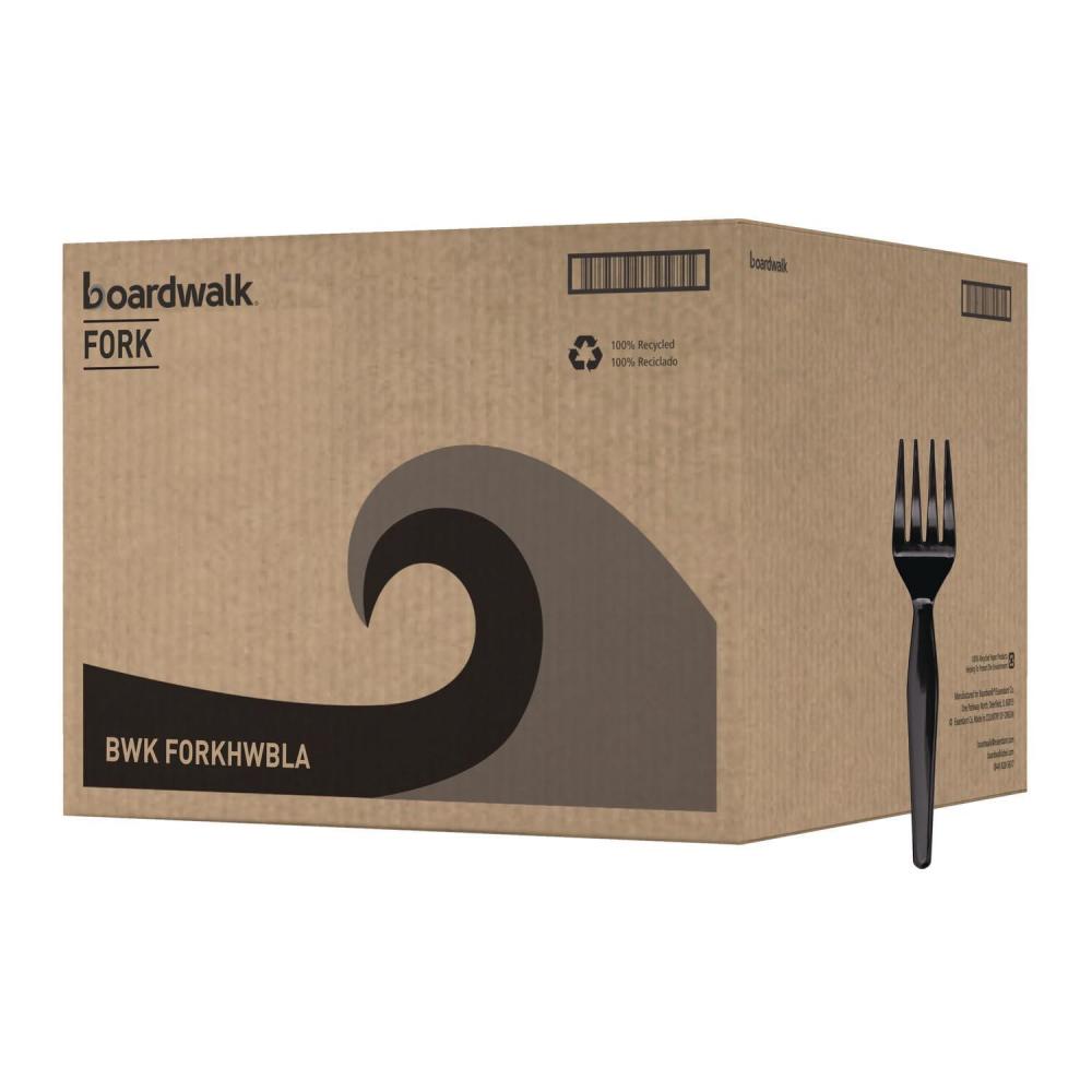 image:imageBoardwalk Heavyweight Polystyrene Cutlery Fork Black 1000Carton