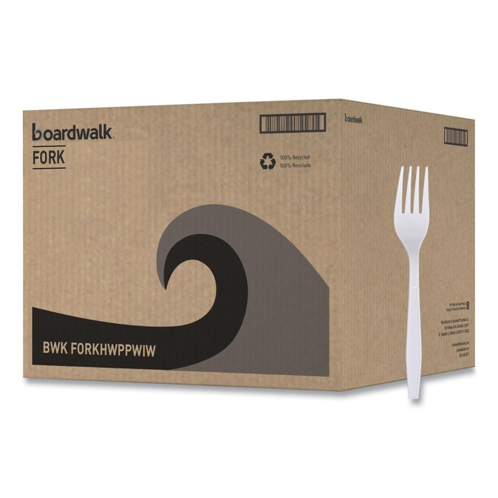 image:imageBoardwalk Heavyweight Wrapped Polypropylene Cutlery Fork White 1000Carton