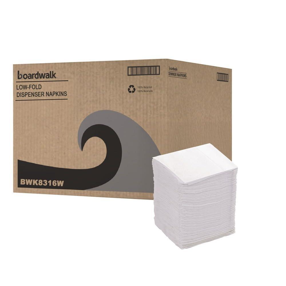 image:imageBoardwalk LowFold Dispenser Napkins 1Ply 7 x 12 White 400Pack 20 PacksCarton