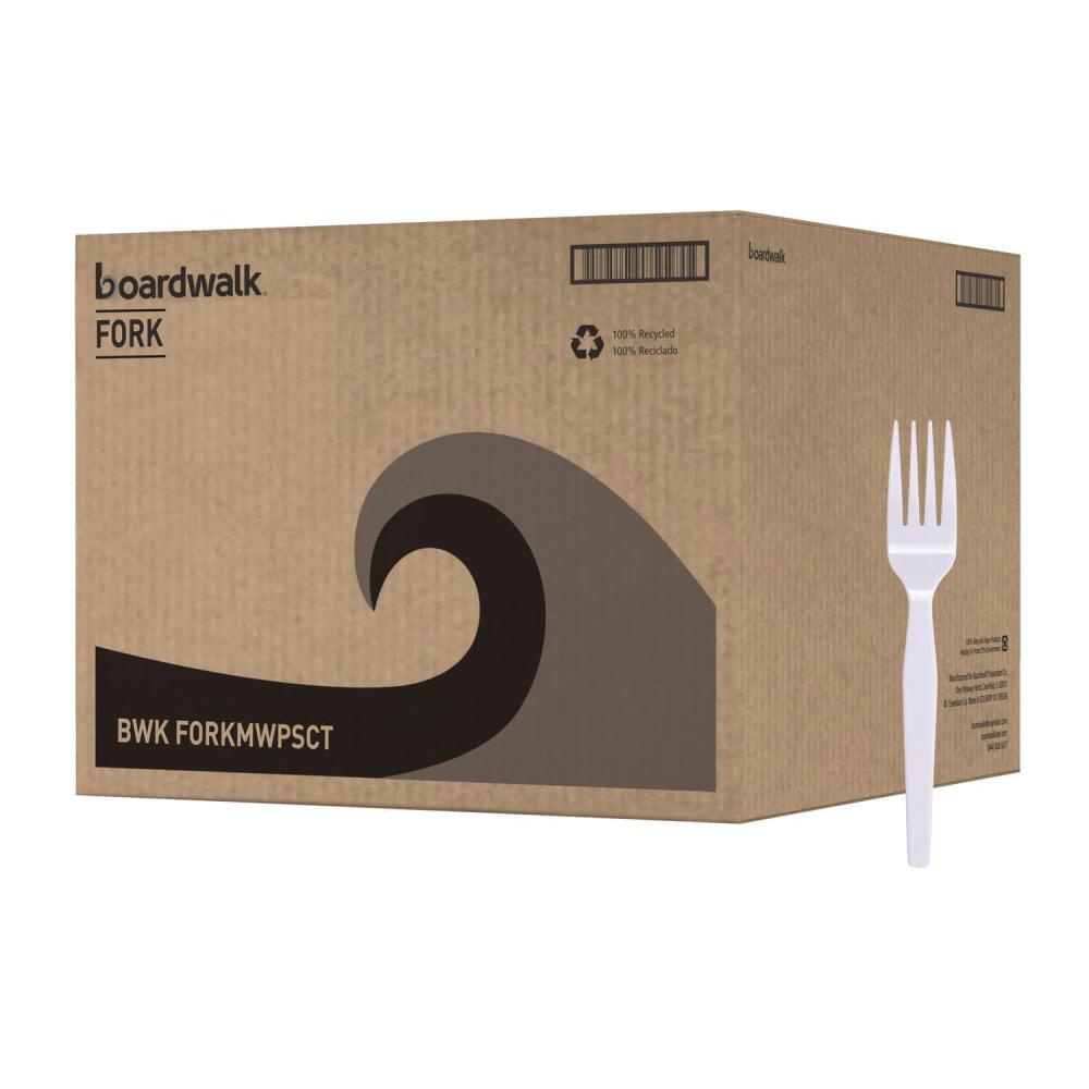 image:imageBoardwalk Mediumweight Polystyrene Fork White 10 Boxes Of 100carton