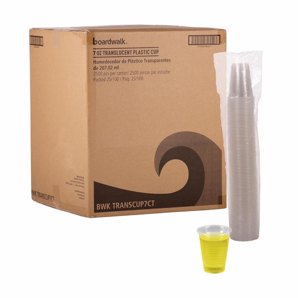 image:imageBoardwalk Translucent Plastic Cold Cups 7 oz Polypropylene 100 CupsSleeve 25 SleevesCarton