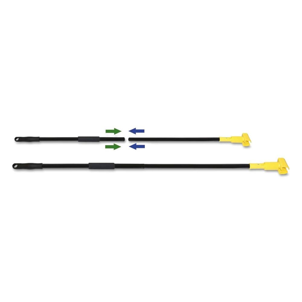 image:imageBoardwalk TwoPiece Metal Mop Handle with Plastic Jaw 5 Mop Head Holder 15 Dia x 59 BlackYellow