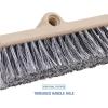Boardwalk Dual-Surface Black Polypropylene Bristles, 10″ Brush, Brown Plastic Handle