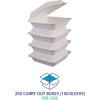 Boardwalk HINGEWF1CM9 Bagasse Molded Fiber Food Containers 9 x 9 White 1-Section 100/Sleeve 2 SLV/CT