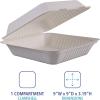 Boardwalk HINGEWF1CM9 Bagasse Molded Fiber Food Containers 9 x 9 White 1-Section 100/Sleeve 2 SLV/CT