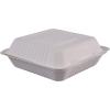 Boardwalk HINGEWF1CM9 Bagasse Molded Fiber Food Containers 9 x 9 White 1-Section 100/Sleeve 2 SLV/CT