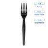 Boardwalk Heavyweight Polystyrene Cutlery, Fork, Black, 1000/Carton