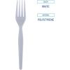 Boardwalk Heavyweight Polystyrene Cutlery, Fork, White, 1000/carton