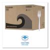 Boardwalk Heavyweight Wrapped Polypropylene Cutlery, Fork, White, 1,000/Carton