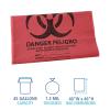 Boardwalk Linear Low Density Health Care Trash Can Liners, 45 gal, 1.3 mil, 40 x 46, Red, 100/Carton