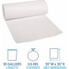 Boardwalk Low-Density Waste Can Liners, 30 gal, 0.6 mil, 30″ x 36″, White, 25 Bags/Roll, 8 Rolls/Carton